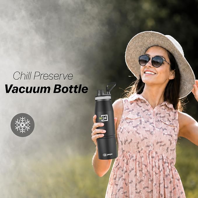 AM6817 Go24 pexpo Stainless Steel Water Bottle 500ml, 3 Layer Vacuum Insulated