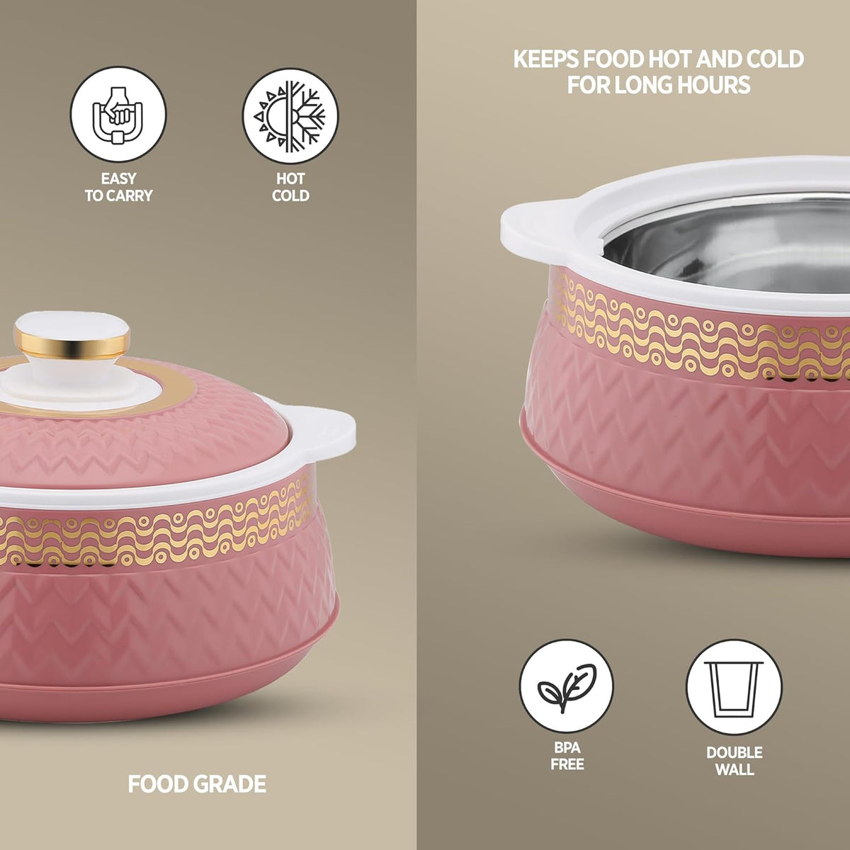 AM0911 Stainless Steel Crystal 4500 Inner Steel Thermoware Casserole