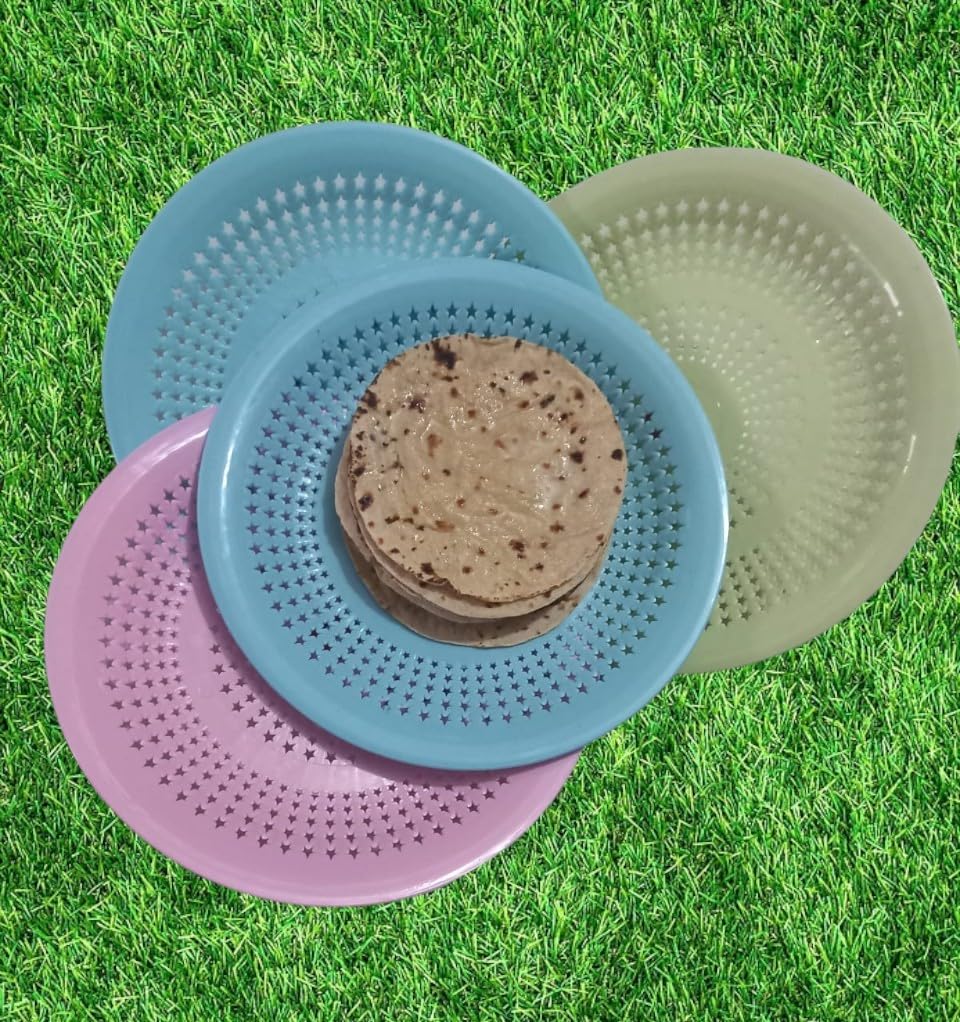 AM5293 Food Grade Plastic Tray (Roti Plate) 1 pc Multicolor