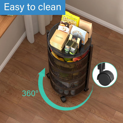 AM5319 3-Layer Round Multipurpose Storage Trolley with Wheels