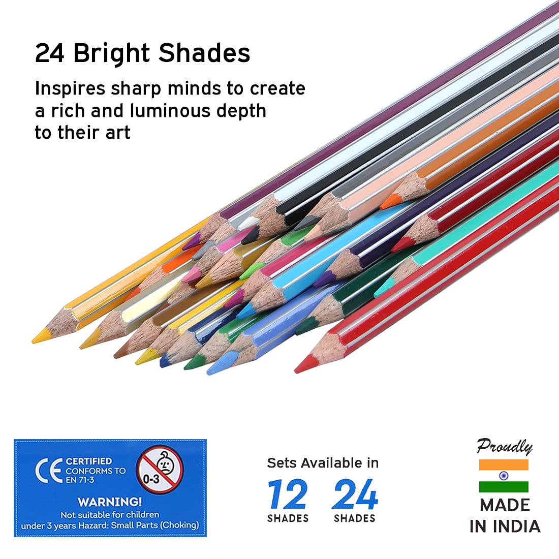AM5038 Doms 12 Shades Super Soft Color Pencils Flat Tin Box , 7204