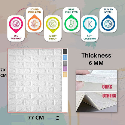 AM7805 3D White Brick Wallpaper 70x78cm