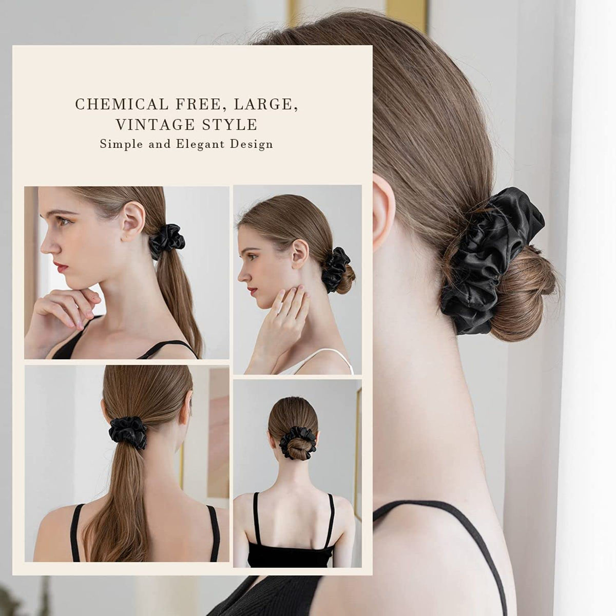 AM1282 Silk Hair Ties for Women Girls with Elastic Band - 1pc