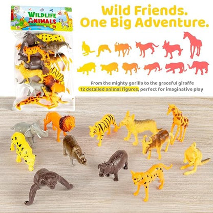 TM0223 8 Piece Set Realistic Looking Zoo Jungle Animal Figure Toy Set