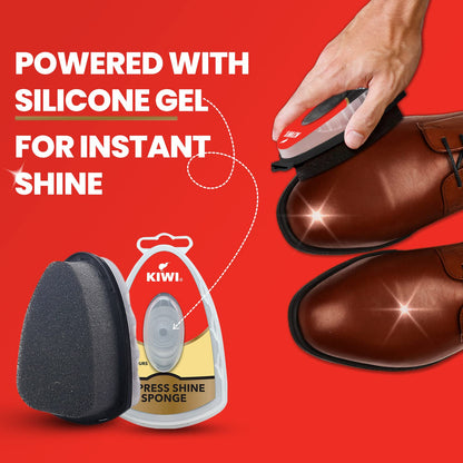 A06621 KIWI Express Shoe Shine Sponge with Advanced Tri-Silicone Formula, Neutral (5 ml)