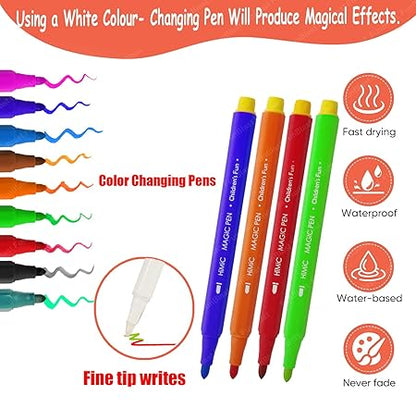 TM0272 Magic Colors Pen Changing Sketch Pens  Colouring Kit Art Markers HMC-9109 12Pcs Multicolour