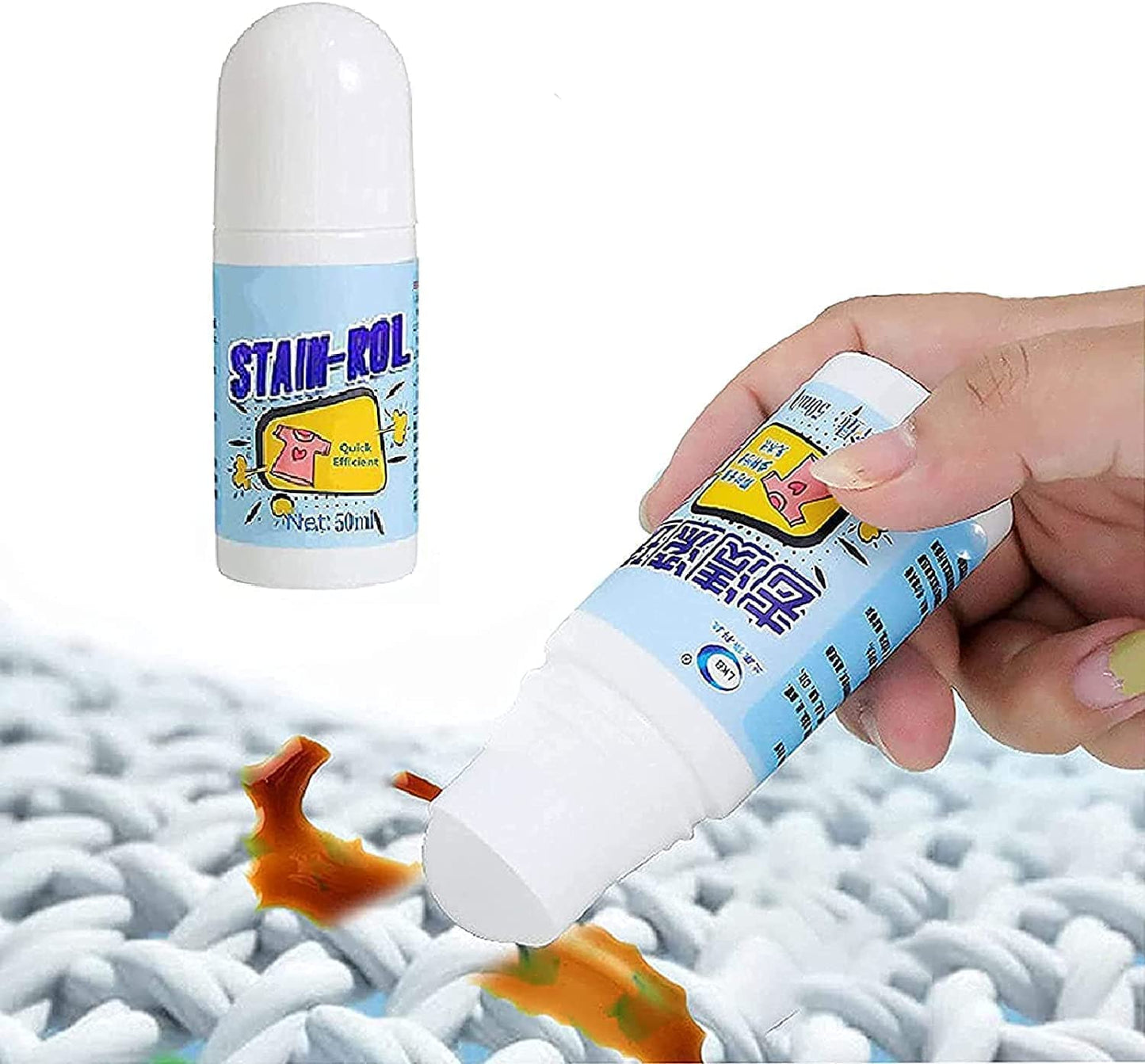 AM7759 Clothes Stain Remover Bead Design Emergency Stain Rescue Roller-ball Cleaner for Natural Fabric Removes Oil Almost All Types of Fabrics