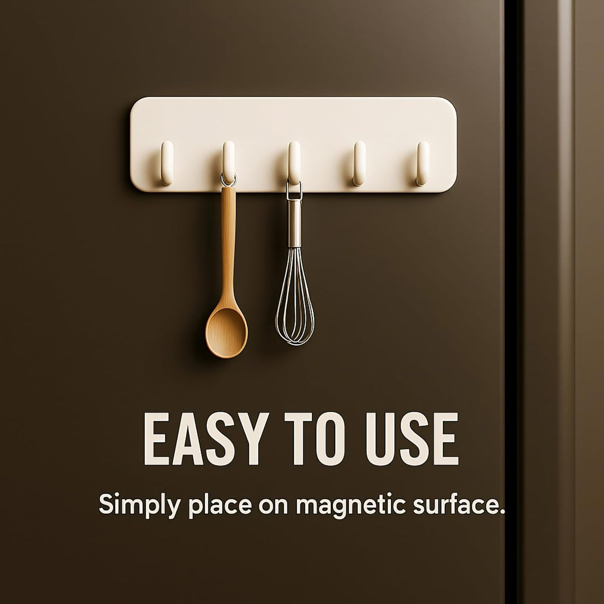 A07011 Plastic Magnetic 5-Link Hook Rail Set with 3M Adhesive Tape - Pack of 2