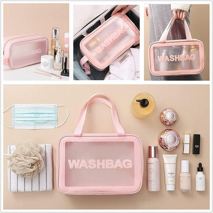 AM6921 Portable Transparent Cosmetic Travel Pouch Set Resistant Makeup Storage Bags