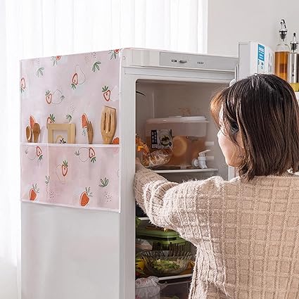 3081 Fridge Dust Cover with Storage Pockets