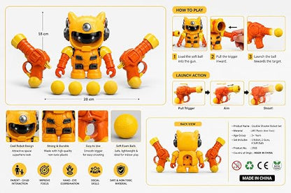 A06655 Double Shooter Robot Toy with Foam Balls for Kids