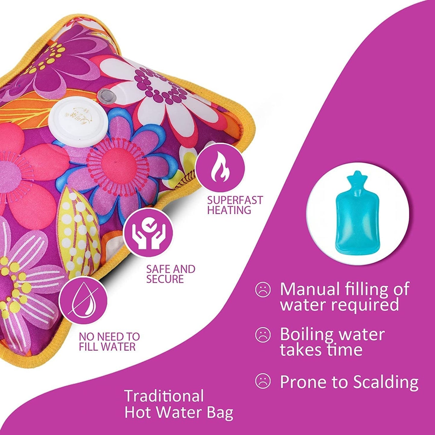 AM6358 Hot Water Bag Electric Heating Pad