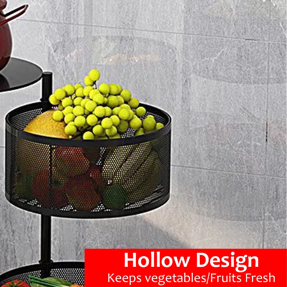 AM5320 4-Layer Round Multipurpose Storage Trolley with Wheels