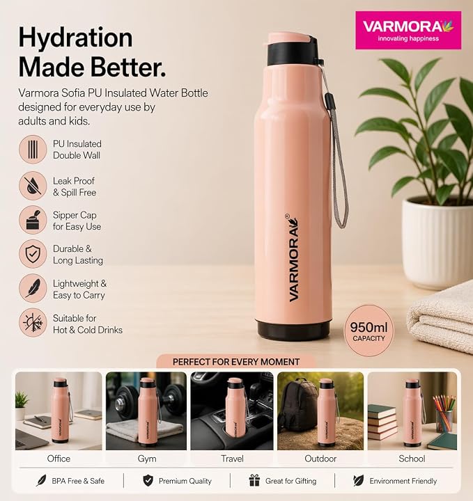 AM6783 Varmora Sofia PU Insulated Water Bottle 1000ml