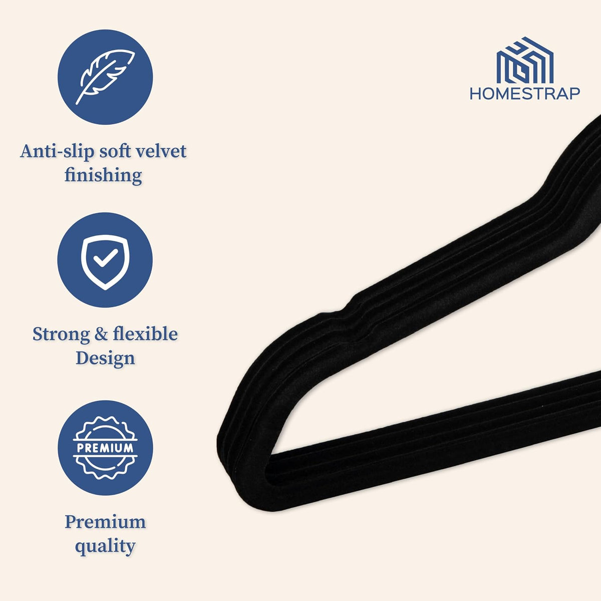 AM6856 Anti-Slip Hanger (Pack of 6) with 360° Rotating Hooks|