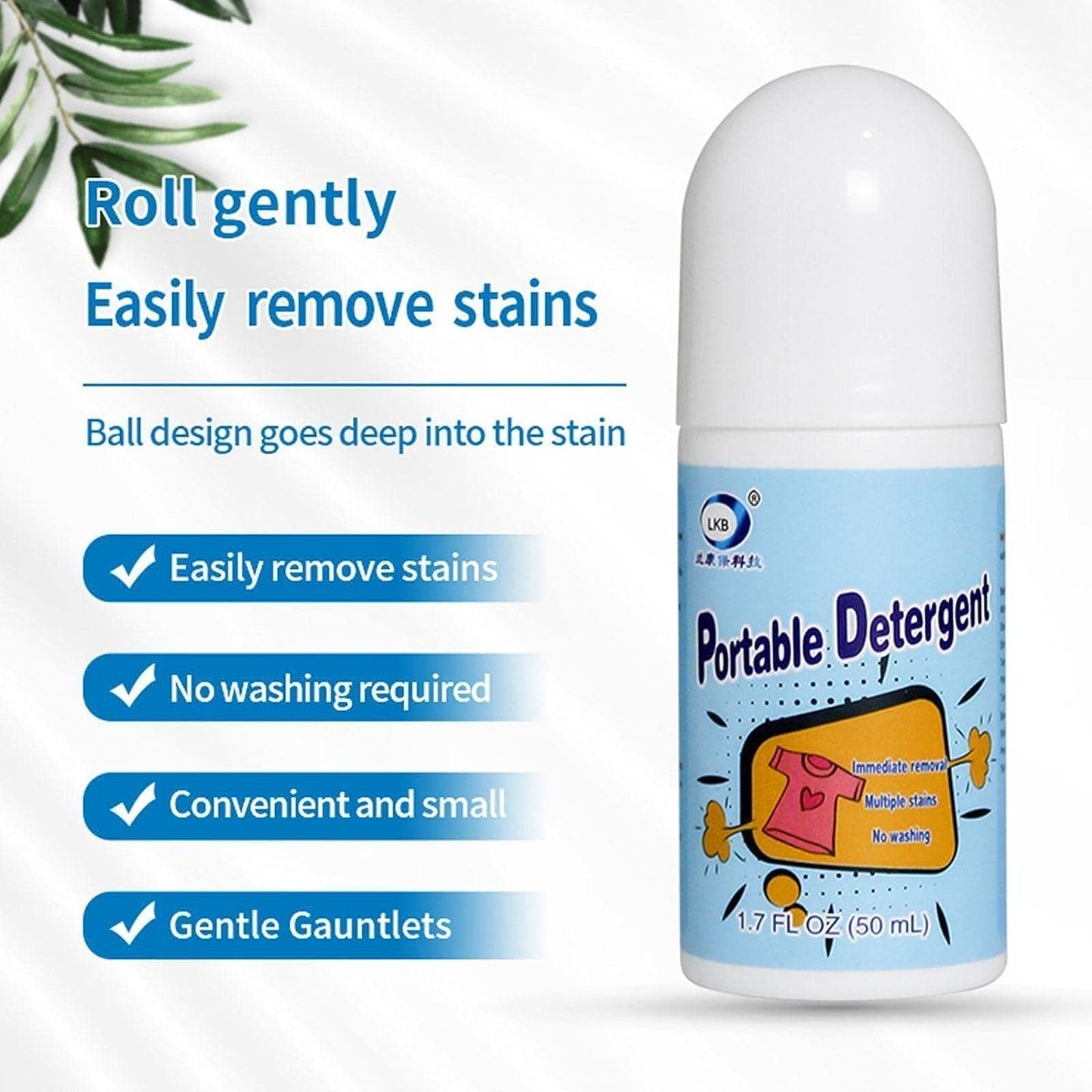 AM7759 Clothes Stain Remover Bead Design Emergency Stain Rescue Roller-ball Cleaner for Natural Fabric Removes Oil Almost All Types of Fabrics