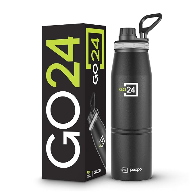 AM6817 Go24 pexpo Stainless Steel Water Bottle 500ml, 3 Layer Vacuum Insulated