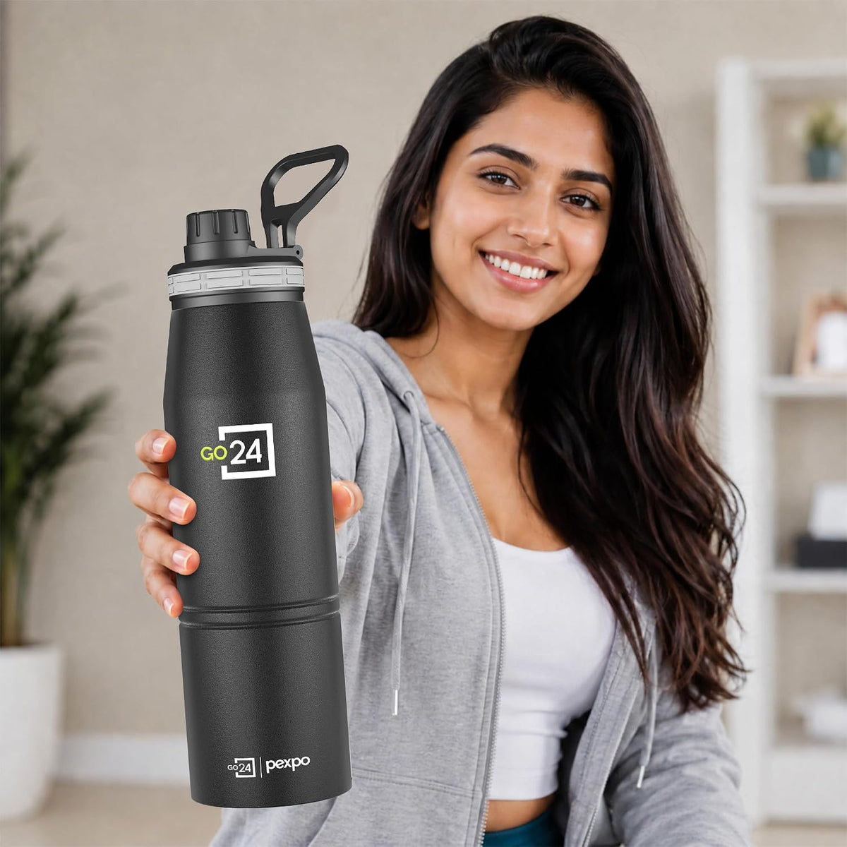 AM6817 Go24 pexpo Stainless Steel Water Bottle 500ml, 3 Layer Vacuum Insulated