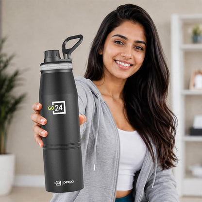 AM6817 Go24 pexpo Stainless Steel Water Bottle 500ml, 3 Layer Vacuum Insulated