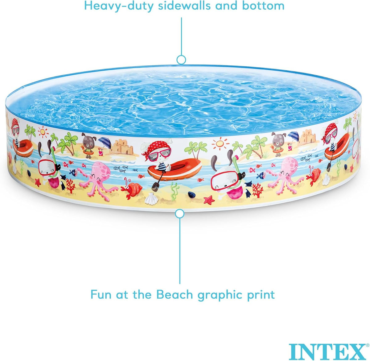 AM3974 Intex Wet Set Collection Snorkel Buddies Snapset Pool, Multi Color (1.22m x 25cm)