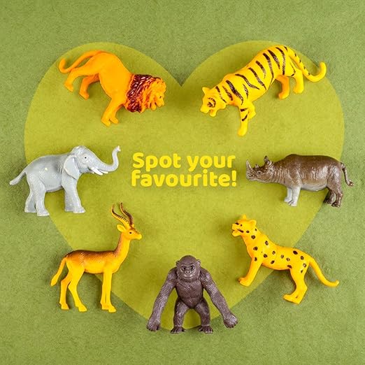 TM0223 8 Piece Set Realistic Looking Zoo Jungle Animal Figure Toy Set