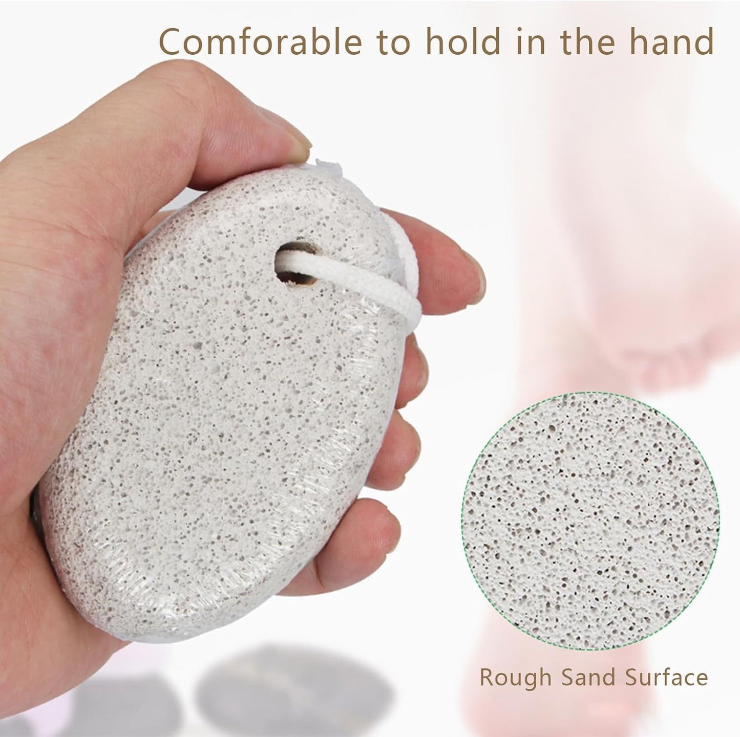 AM7631 Natural Oval Pumice Stone Exfoliator for Foot Care and Dead Skin Callus Removal