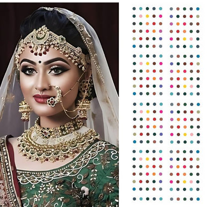 AM1001 Fancy Plain Classic Round Bindi for Women & Girls (MultiColor)