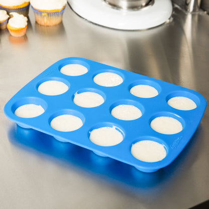 3316 Silicone Cupcake Muffin Mould Microwave Safe Nonstick 12 Cups Muffin Pan Chocolate Baking Tray for House and Bakery  25.6x19.1 inch (Multicolor)