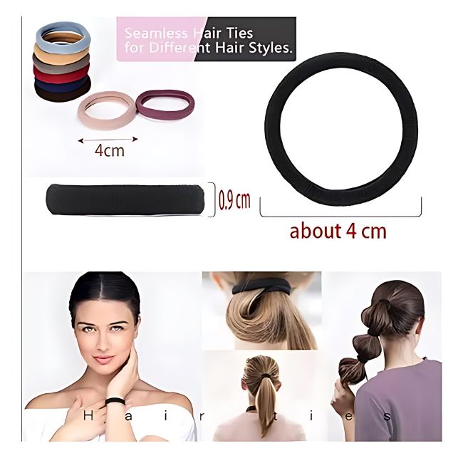 AM1004 Multicolour Rubber Ponytail Holder Bands for Hair - Set of 30
