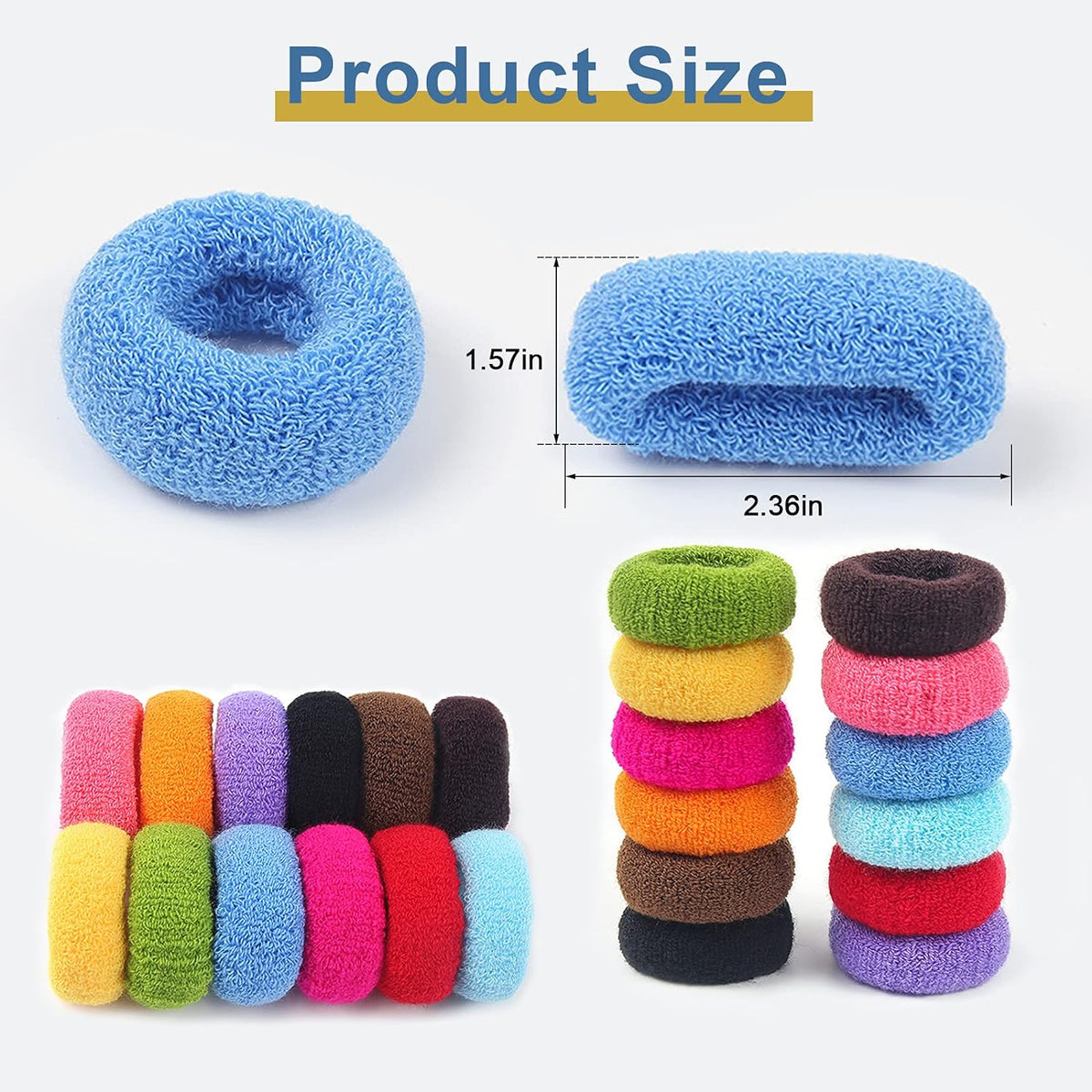 AM1022 Rubber Band Multicolored Cotton Scrunchy Hair Band Ties 1 PCs
