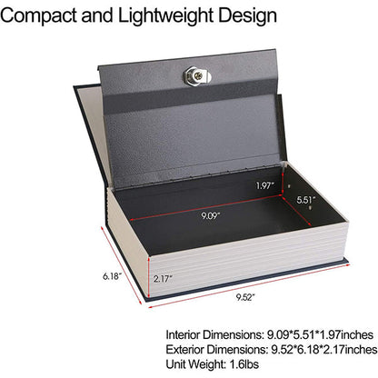 AM5421 Book Safe Box with Key Lock,Perfect for Traveling, Store Money, Jewelry, and Passport