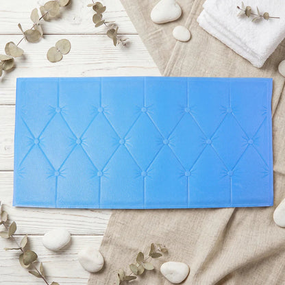 16005 Self Adhesive 3D Foam Wall Panel Cushion Wallpaper (1 Pc, Blue, 69x35 Cm)
