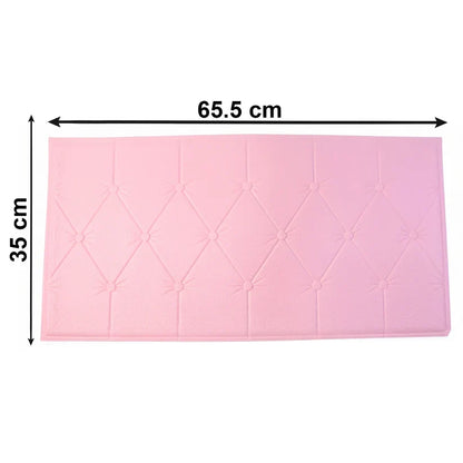 16024 Self Adhesive 3D Foam Wall Panel Cushion Wallpaper (1 Pc, Pink, 69x35 Cm)