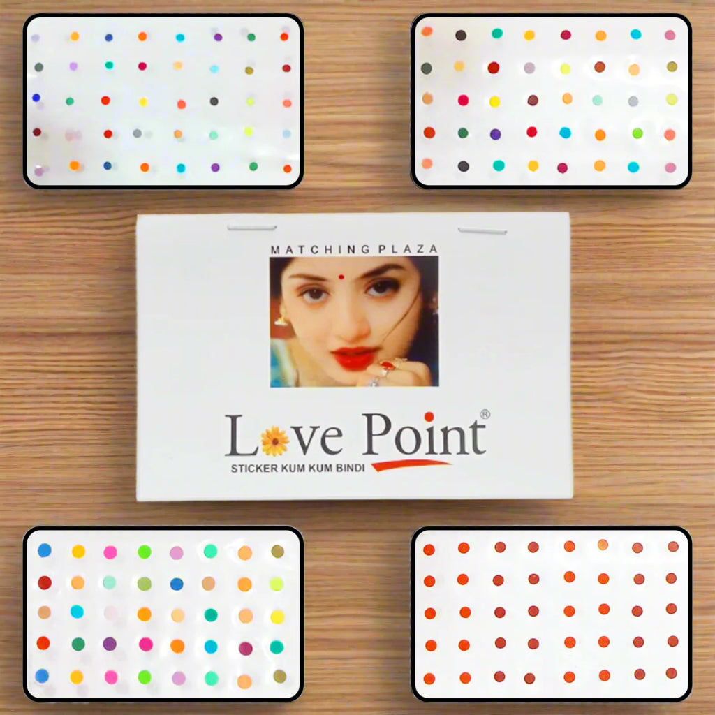 AM5636 Round Multicolor & Multi-Size Regular Bindi for Forhead - Set of 1