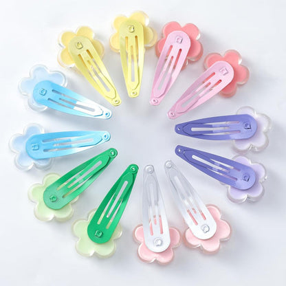 AM5003 Snap Flower Hair Clips for women and Girls (Random Colour)