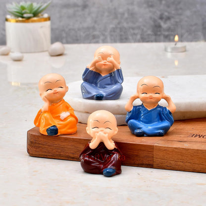 AM6886 Baby Monk Buddha Statue - Pack Of 4pc