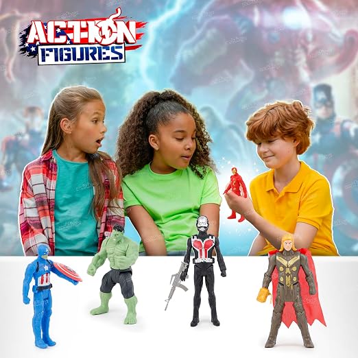 TM0231 Superhero Action Figures Toys with its Shields & Swords Pack of 5