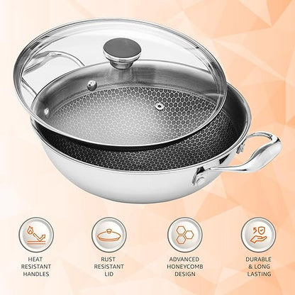 AM3934 PNB Kitchenmate Triply Karahi With Glass Lid 26cm