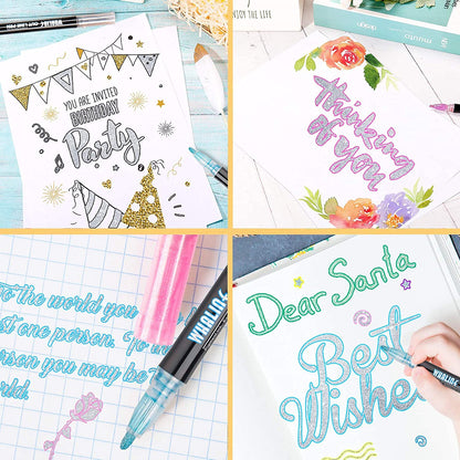AM0423 Outline Drawing Metallic Markers (12 Colors)