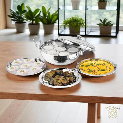 AM7482 Madhuram Signature Stainless Steel Multi Kadai Steamer Set of 9pc