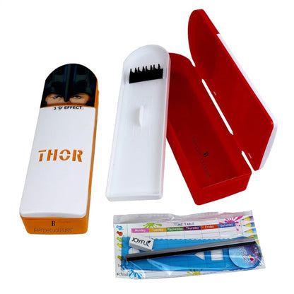 AM5539 Joyful Super Hero Theme Pencil Box with Stationary Kit