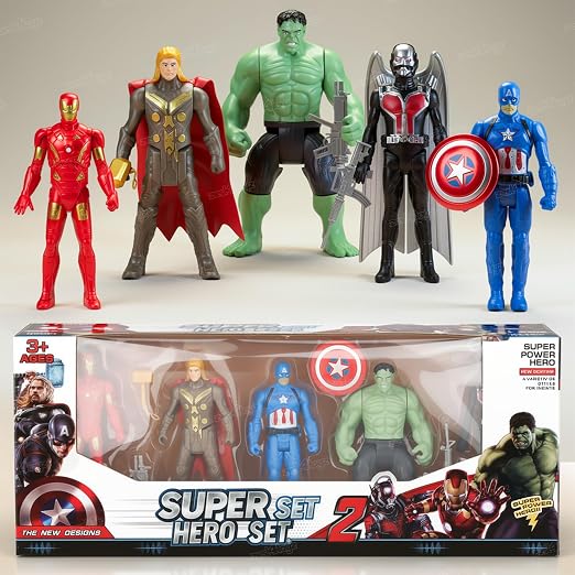 TM0231 Superhero Action Figures Toys with its Shields & Swords Pack of 5