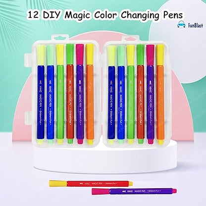 TM0272 Magic Colors Pen Changing Sketch Pens  Colouring Kit Art Markers HMC-9109 12Pcs Multicolour