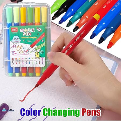 TM0272 Magic Colors Pen Changing Sketch Pens  Colouring Kit Art Markers HMC-9109 12Pcs Multicolour