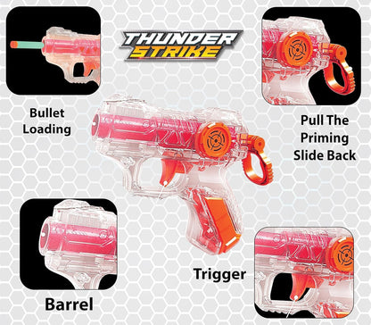 A06490 Thunder Strike Target Small Gun - Soft Foam Dart Toy Model Gun with 6 Darts
