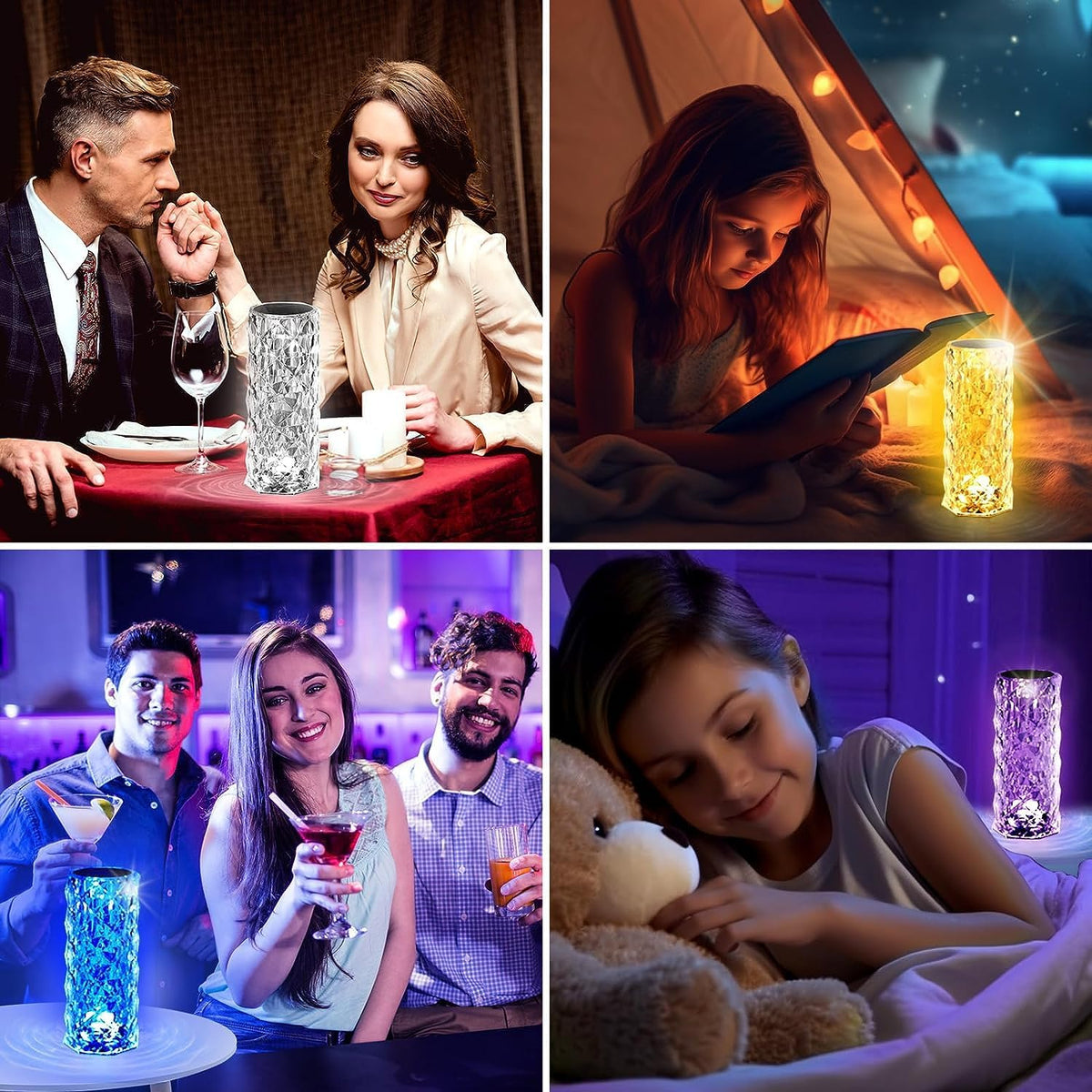 6604 Crystal Table Lamp RGB Color Changing Night Light