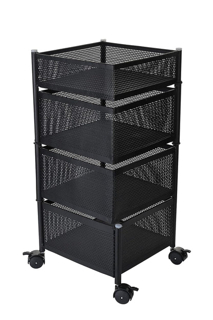 3683 Metal 4 Layer Kitchen Rotating Trolley For Kitchen