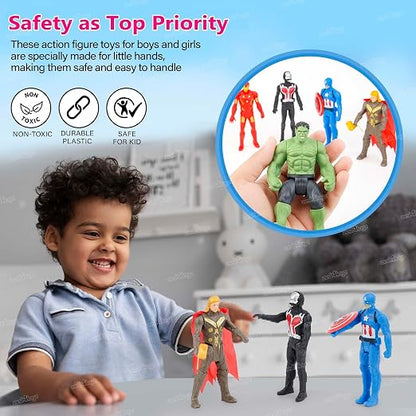 TM0231 Superhero Action Figures Toys with its Shields & Swords Pack of 5