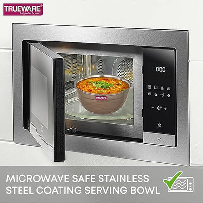 AM2420 Trueware Ultimate Microwave safe Stainless Steel Plastic Serving Bowl Large 2200ml