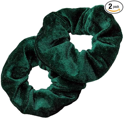 AM6466 Scrunchies for Hair - Green Velvet Hair Ties